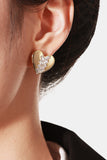 Inlaid Glass Heart Shaped Stud Earrings