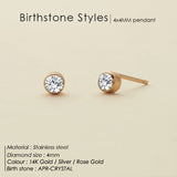 Stainless Steel Birthstone Earrings